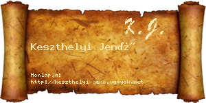 Keszthelyi Jenő névjegykártya